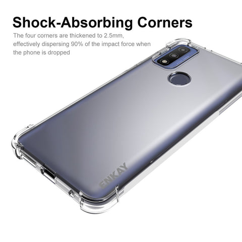 ENKAY HAT PRINCE Crystal Clear TPU Phone Case Thickened Corner Protective Cover with Anti-slip Strip Edge for Motorola G Pure