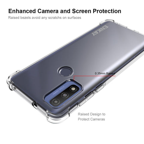 ENKAY HAT PRINCE Crystal Clear TPU Phone Case Thickened Corner Protective Cover with Anti-slip Strip Edge for Motorola G Pure