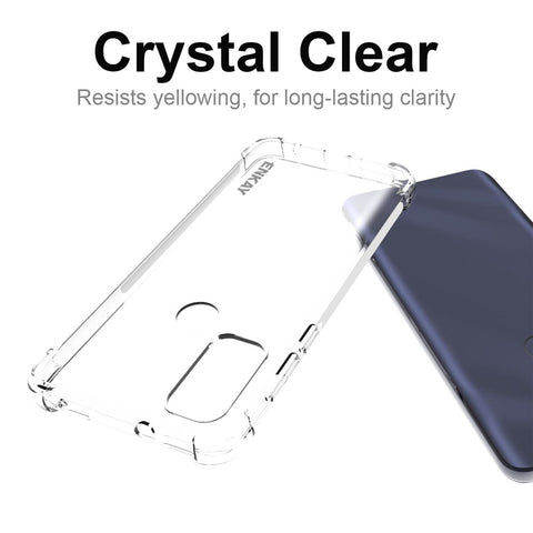 ENKAY HAT PRINCE Crystal Clear TPU Phone Case Thickened Corner Protective Cover with Anti-slip Strip Edge for Motorola G Pure
