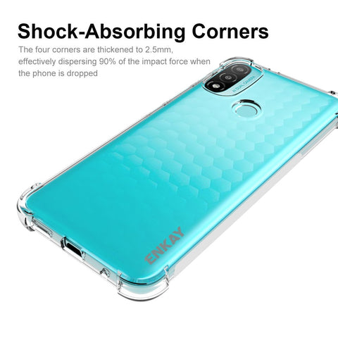 ENKAY HAT PRINCE Side Anti-slip Strip Reinforced Corners Phone Case for Motorola Moto E20/E30/E40 Fall Protection TPU Cover