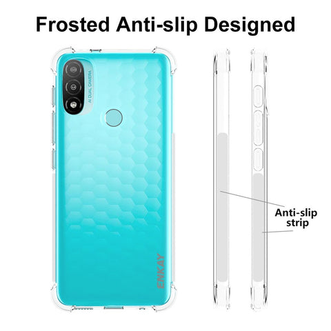 ENKAY HAT PRINCE Side Anti-slip Strip Reinforced Corners Phone Case for Motorola Moto E20/E30/E40 Fall Protection TPU Cover