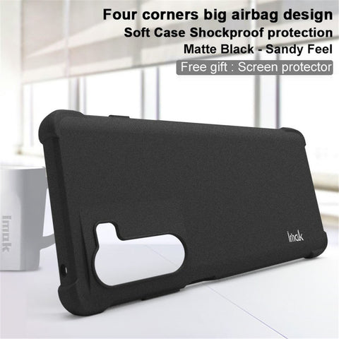 IMAK For Motorola Moto G200 5G/Edge S30 5G Four Corner Airbags Impact-resistant TPU Case Matte Phone Cover with Screen Protector