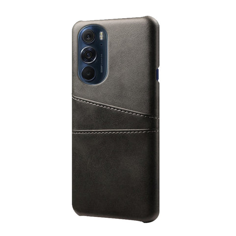 For Motorola Edge X30 Soft Flexible PU Leather Coated Hard PC Slim Phone Case with 2 Card Slots Holder