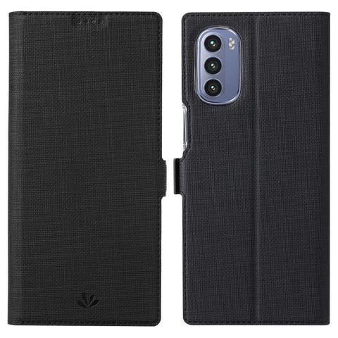 VILI K Series Stand Wallet Leather Case for Motorola Moto G Stylus 4G (2022) Double Magnetic Clasp Phone Cover
