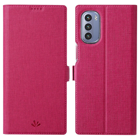 VILI K Series Stand Wallet Leather Case for Motorola Moto G Stylus 4G (2022) Double Magnetic Clasp Phone Cover