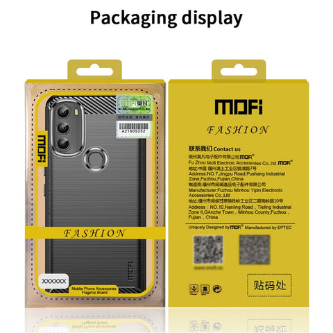 MOFI for Motorola Moto G71 5G Carbon Fiber Texture Stylish Phone Shell Brushed Surface TPU Phone Case