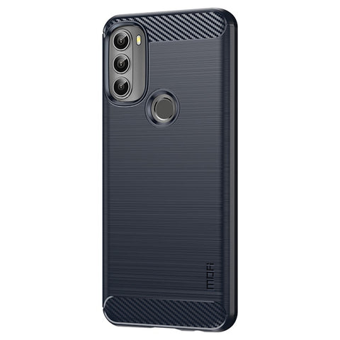 MOFI for Motorola Moto G71 5G Carbon Fiber Texture Stylish Phone Shell Brushed Surface TPU Phone Case