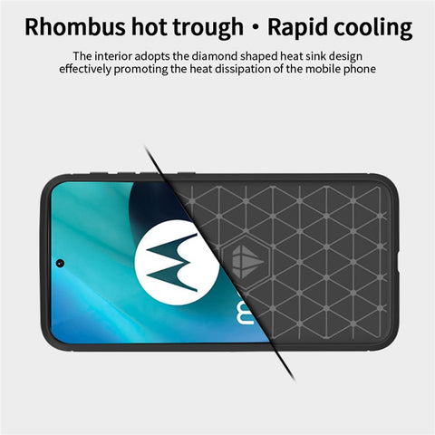 MOFI for Motorola Moto G71 5G Carbon Fiber Texture Stylish Phone Shell Brushed Surface TPU Phone Case