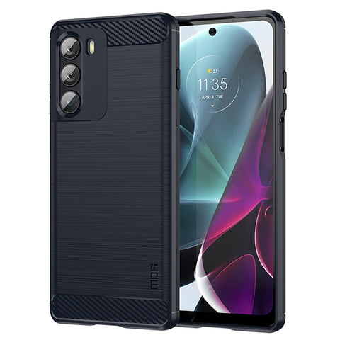 MOFI for Motorola Moto G200 5G/Edge S30 Carbon Fiber Texture TPU Phone Cover Lightweight Brushed Surface Phone Case