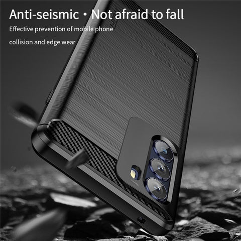 MOFI for Motorola Moto G200 5G/Edge S30 Carbon Fiber Texture TPU Phone Cover Lightweight Brushed Surface Phone Case