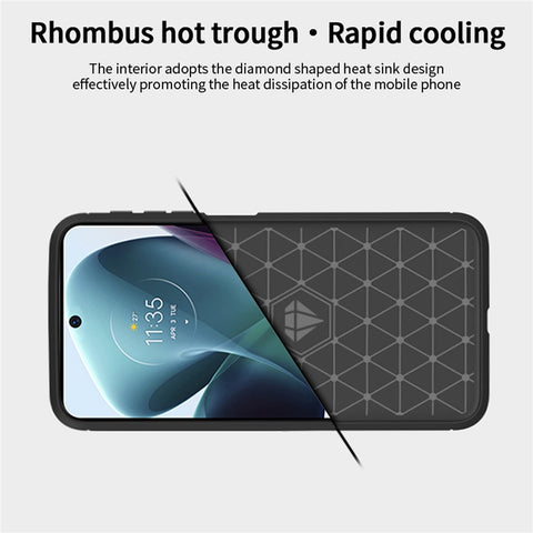MOFI for Motorola Moto G200 5G/Edge S30 Carbon Fiber Texture TPU Phone Cover Lightweight Brushed Surface Phone Case