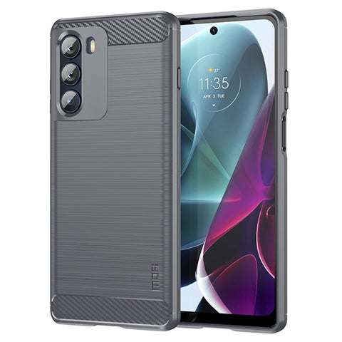 MOFI for Motorola Moto G200 5G/Edge S30 Carbon Fiber Texture TPU Phone Cover Lightweight Brushed Surface Phone Case