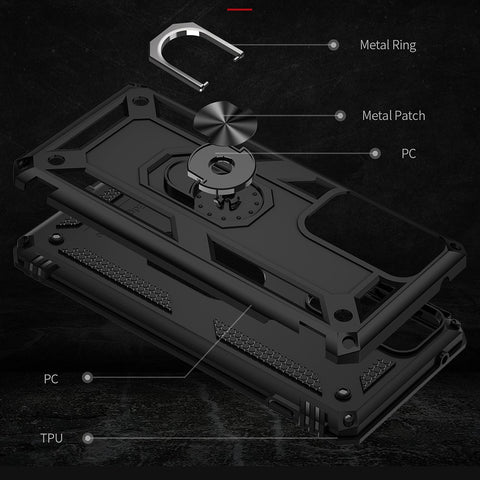 For Motorola Edge 20 Pro Military Grade Protection Hybrid Cell Phone Case 110-Degree + 360-Degree Rotating Ring Kickstand
