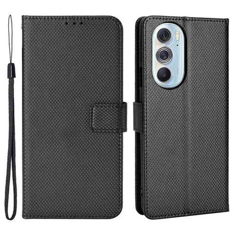 For Motorola Edge X30/Motorola Edge X30 Pro(Motorola Edge+ (2022) Diamond Texture PU Leather Protective Case Foldable Stand Phone Wallet Cover Shell