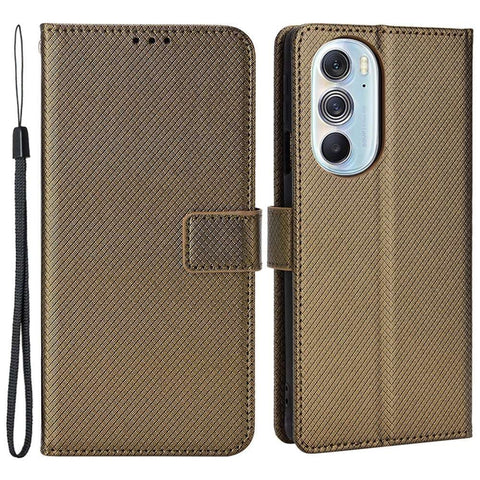 For Motorola Edge X30/Motorola Edge X30 Pro(Motorola Edge+ (2022) Diamond Texture PU Leather Protective Case Foldable Stand Phone Wallet Cover Shell