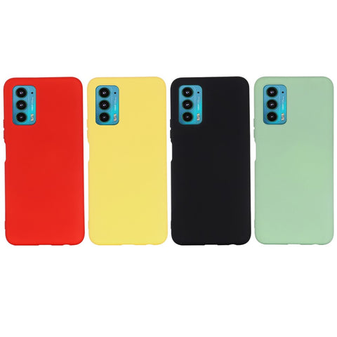 For Motorola Edge 20 Liquid Silicone Phone Case Soft Microfiber Lining Cellphone Back Cover with Strap