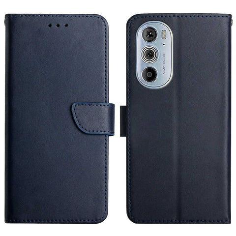 For Motorola Edge 30 Pro (Motorola Edge+ (2022)) All-inclusive Protection Nappa Texture Wallet Case Genuine Leather Phone Shell with Stand