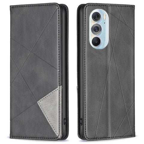 For Motorola Edge X30 / Edge 30 Pro (Motorola Edge+ (2022)) Leather Case with Card Holder Imprinting Pattern Phone Stand Cover