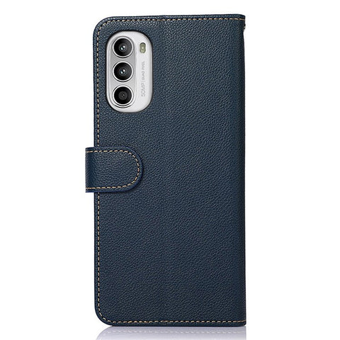 KHAZNEH RFID Blocking Phone Case for Motorola Moto G52 4G / G82 5G, Litchi Texture PU Leather Flip Folio Wallet Stand Cover with Strap