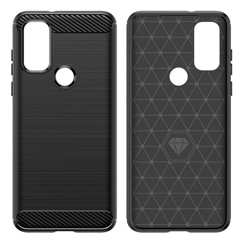 For Motorola Moto G Play (2022) Brushed Carbon Fiber Texture Light Thin TPU Case Well-protected Mobile Phone Cover