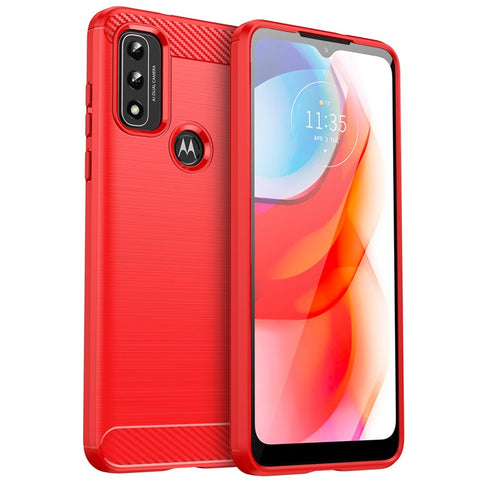 For Motorola Moto G Play (2022) Brushed Carbon Fiber Texture Light Thin TPU Case Well-protected Mobile Phone Cover