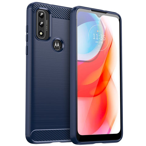 For Motorola Moto G Play (2022) Brushed Carbon Fiber Texture Light Thin TPU Case Well-protected Mobile Phone Cover
