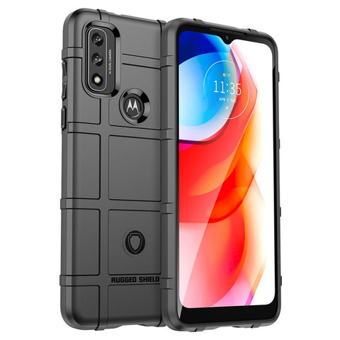 For Motorola Moto G Play (2022) Rugged Square Grid Thickened TPU Case Shockproof Mobile Phone Shell