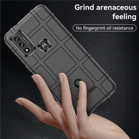For Motorola Moto G Play (2022) Rugged Square Grid Thickened TPU Case Shockproof Mobile Phone Shell