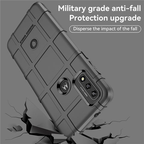 For Motorola Moto G Play (2022) Rugged Square Grid Thickened TPU Case Shockproof Mobile Phone Shell