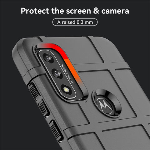 For Motorola Moto G Play (2022) Rugged Square Grid Thickened TPU Case Shockproof Mobile Phone Shell