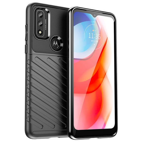For Motorola Moto G Play (2022) Thunder Series Twill Texture Thickened TPU Case Mobile Phone Protective Cover