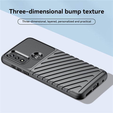 For Motorola Moto G Play (2022) Thunder Series Twill Texture Thickened TPU Case Mobile Phone Protective Cover