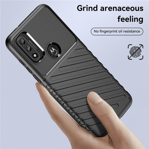 For Motorola Moto G Play (2022) Thunder Series Twill Texture Thickened TPU Case Mobile Phone Protective Cover