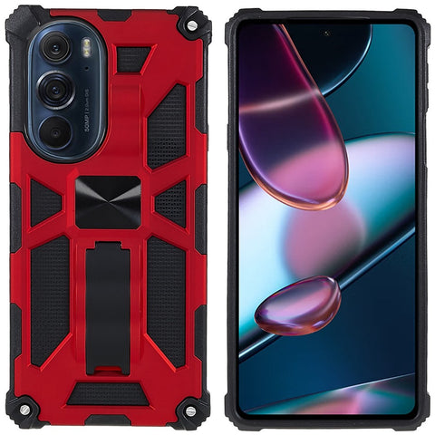 For Motorola Edge 30 Pro (Motorola Edge+ (2022))/Edge X30 PC TPU Combo Armor Cell Phone Case Wear-resistant Drop-proof Kickstand Hybrid Shell