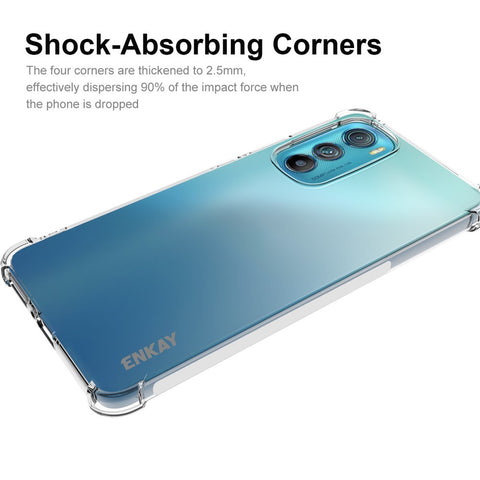 ENKAY HAT PRINCE For Motorola Edge 30 Anti-slip Strip Edge Clear TPU Phone Protective Case with Shockproof Thickened Corners