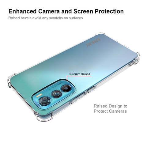 ENKAY HAT PRINCE For Motorola Edge 30 Anti-slip Strip Edge Clear TPU Phone Protective Case with Shockproof Thickened Corners