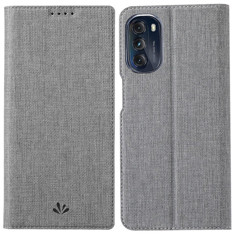 VILI DMX Series Shockproof Case for Motorola Moto G (2022) 5G PU Leather Phone Case Hands-free Protective Cover with Card Holder/Stand
