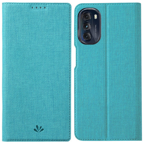 VILI DMX Series Shockproof Case for Motorola Moto G (2022) 5G PU Leather Phone Case Hands-free Protective Cover with Card Holder/Stand