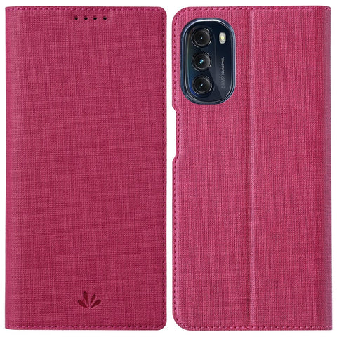 VILI DMX Series Shockproof Case for Motorola Moto G (2022) 5G PU Leather Phone Case Hands-free Protective Cover with Card Holder/Stand