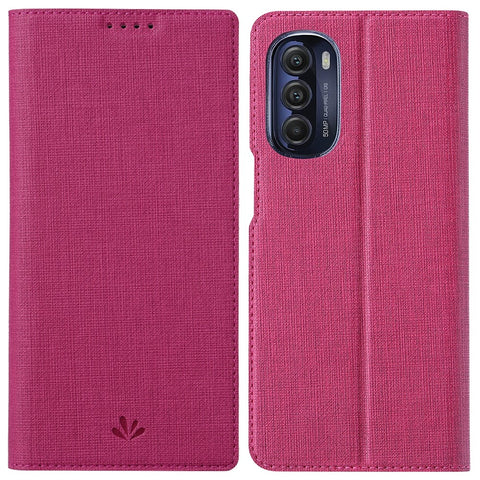 VILI DMX Series for Motorola Moto G Stylus 5G (2022) Stand Phone Case PU Leather Phone Shell Hands-free Anti-drop Cover with Card Holder