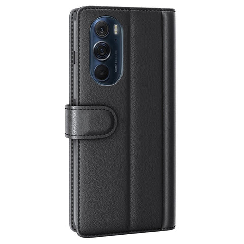 For Motorola Edge X30 Case Genuine Split Leather Phone Cover with Wallet Stand