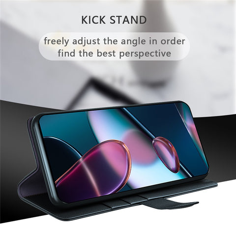 For Motorola Edge X30 Case Genuine Split Leather Phone Cover with Wallet Stand