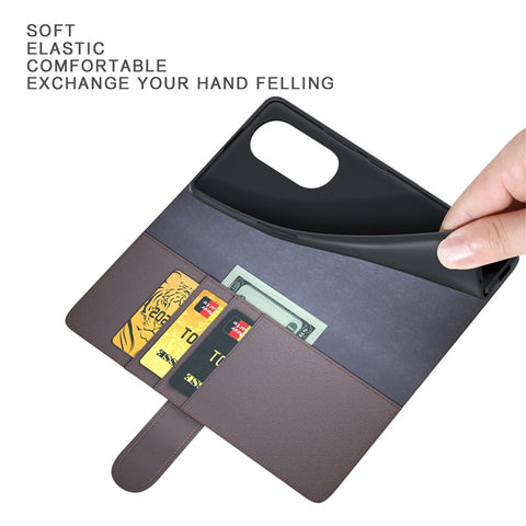 For Motorola Edge X30 Case Genuine Split Leather Phone Cover with Wallet Stand