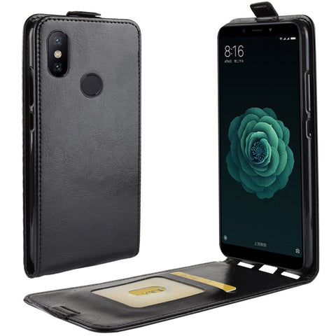 Crazy Horse Vertical Flip Leather Case Cover with Card Slot for Xiaomi Mi 6X / Mi A2