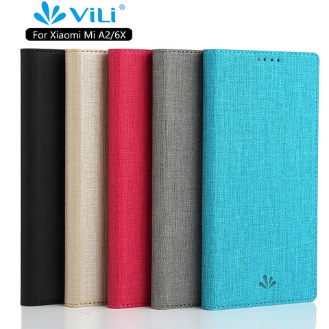 VILI DMX Cross Texture PU Leather Card Holder Case for Xiaomi Mi 6X / Mi A2