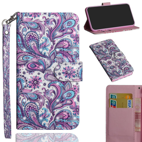 Patterned Wallet Stand Leather Mobile Cover for Xiaomi Redmi 6 (Dual Camera: 12MP+5MP)
