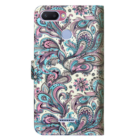 Patterned Wallet Stand Leather Mobile Cover for Xiaomi Redmi 6 (Dual Camera: 12MP+5MP)