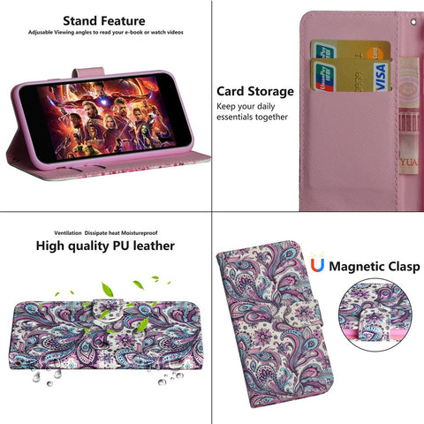 Patterned Wallet Stand Leather Mobile Cover for Xiaomi Redmi 6 (Dual Camera: 12MP+5MP)