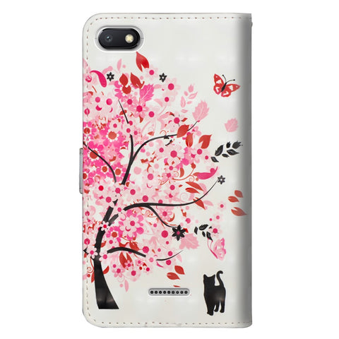 Patterned Wallet Stand Leather Cover for Xiaomi Redmi 6A (Single 12MP Rear Camera)