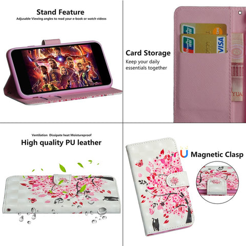 Patterned Wallet Stand Leather Cover for Xiaomi Redmi 6A (Single 12MP Rear Camera)